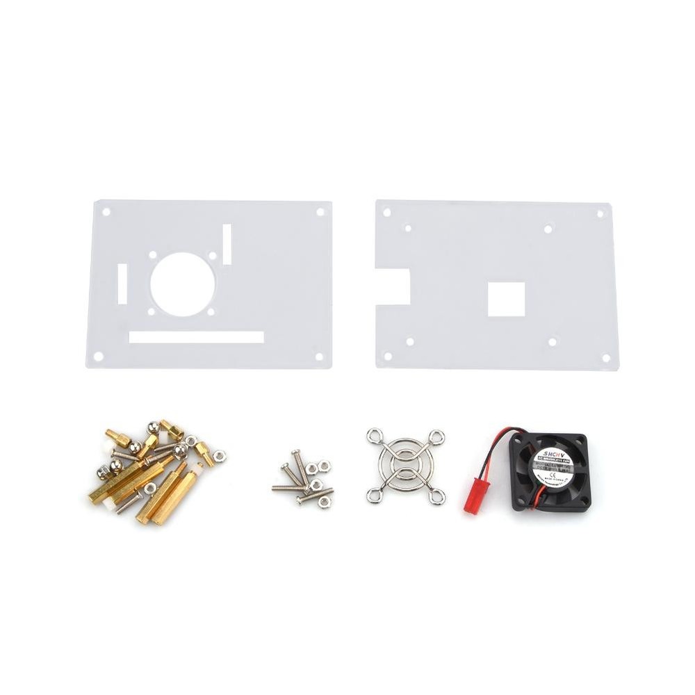 Arcylic Case Shell & Cooling Fan & Screws Set For Raspberry Pi 3/2 Model B/B+ A