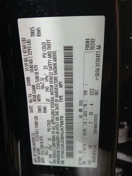 2017 Ford Escape Audio Equipment Display Screen 2929182