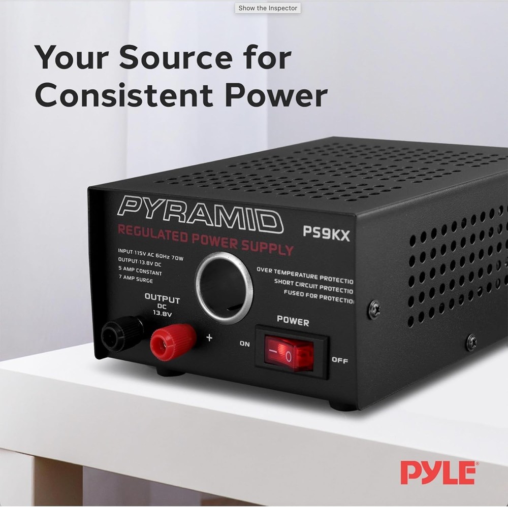 PS9KX Universal Compact Bench Power Supply-5 Amp Linear Regulated Home Lab Be...