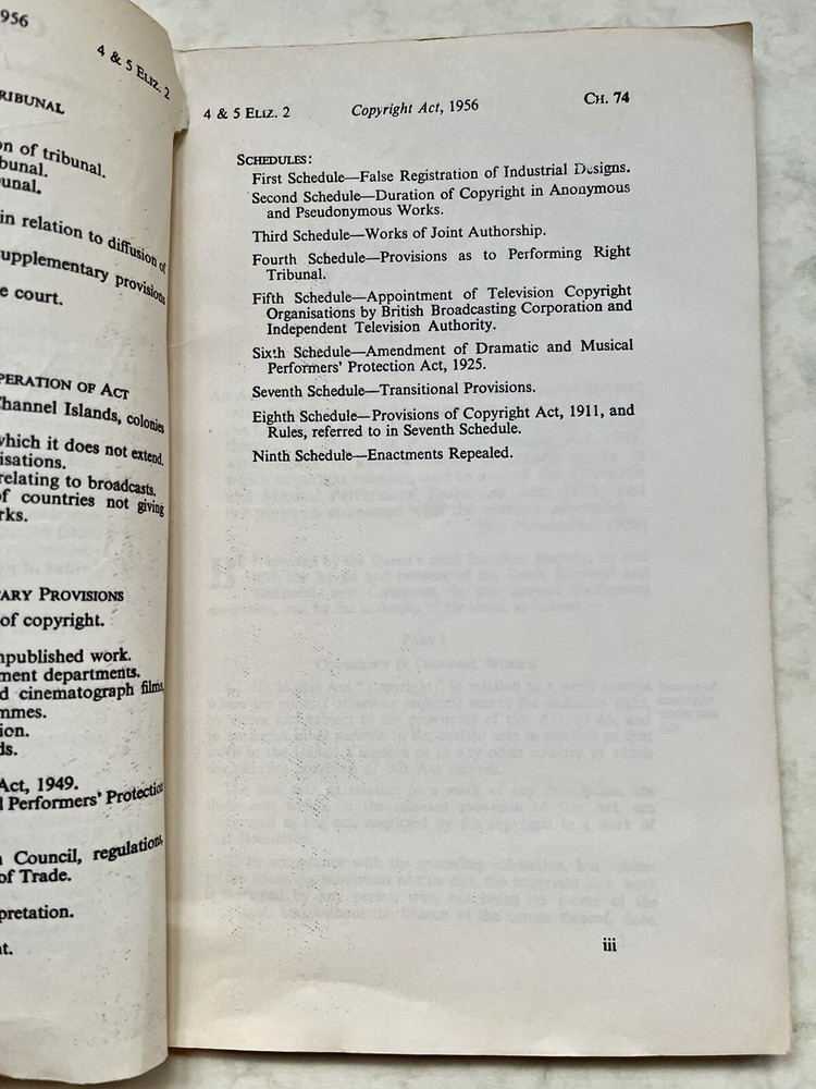 Copyright Act, 1956 4&5 Eliz. 2 Ch. 74