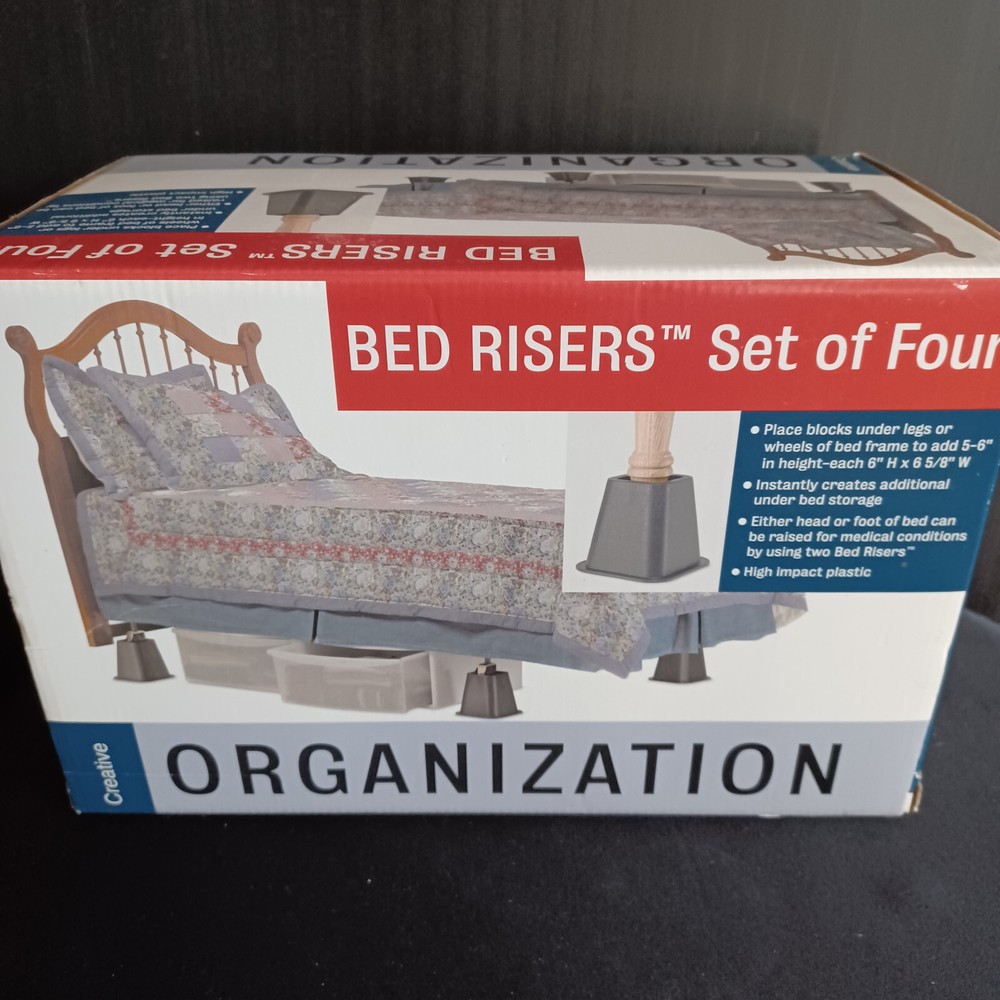 6 Inch Bed Risers 4-Pack Durable High Impact Plastic