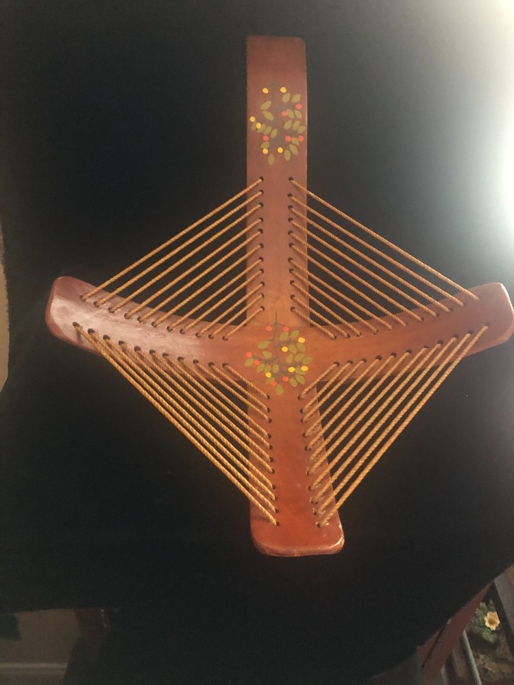 Unusual String / Wood Woven Basket