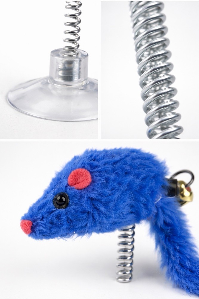 Interactive Cat Toy with Suction Cup 3 Pack | Keeps Cats Busy |Spring Toy