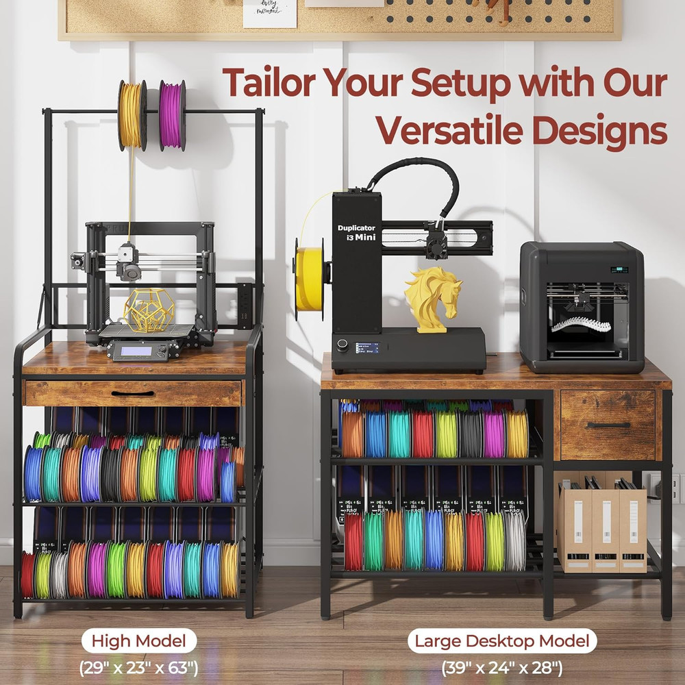 3D Printer Stand with Filament Storage – Heavy Duty Metal 3D Printer Table with