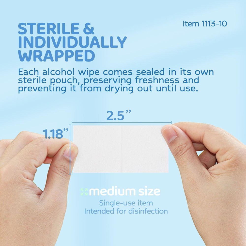 DynaSafety Sterile Prep Pads - Medium - 70% Isopropyl