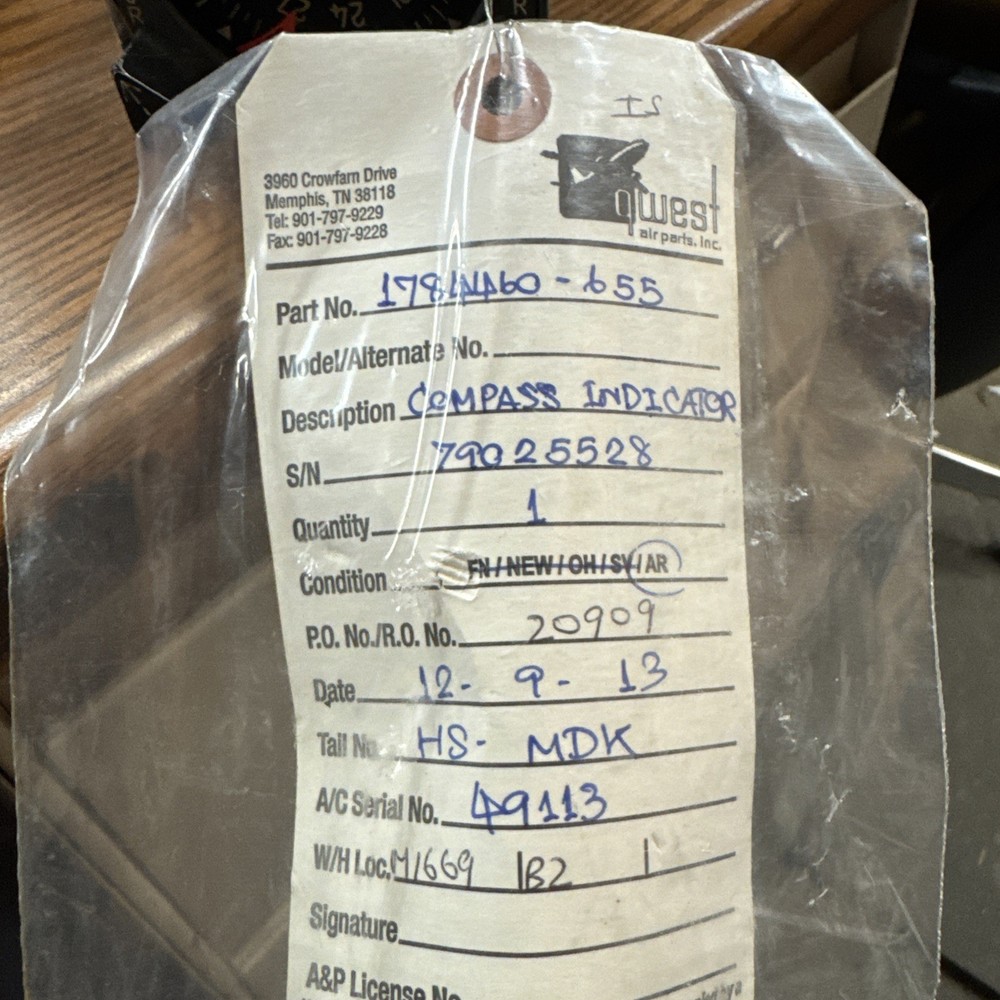 Gyrosyn Compass Indicator Gauge Sperry Flight Systems Model C6E bin25