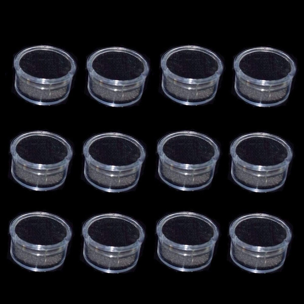 Transparent Gem Round Box Protective Loose Diamond Gemstone Display Case Holder