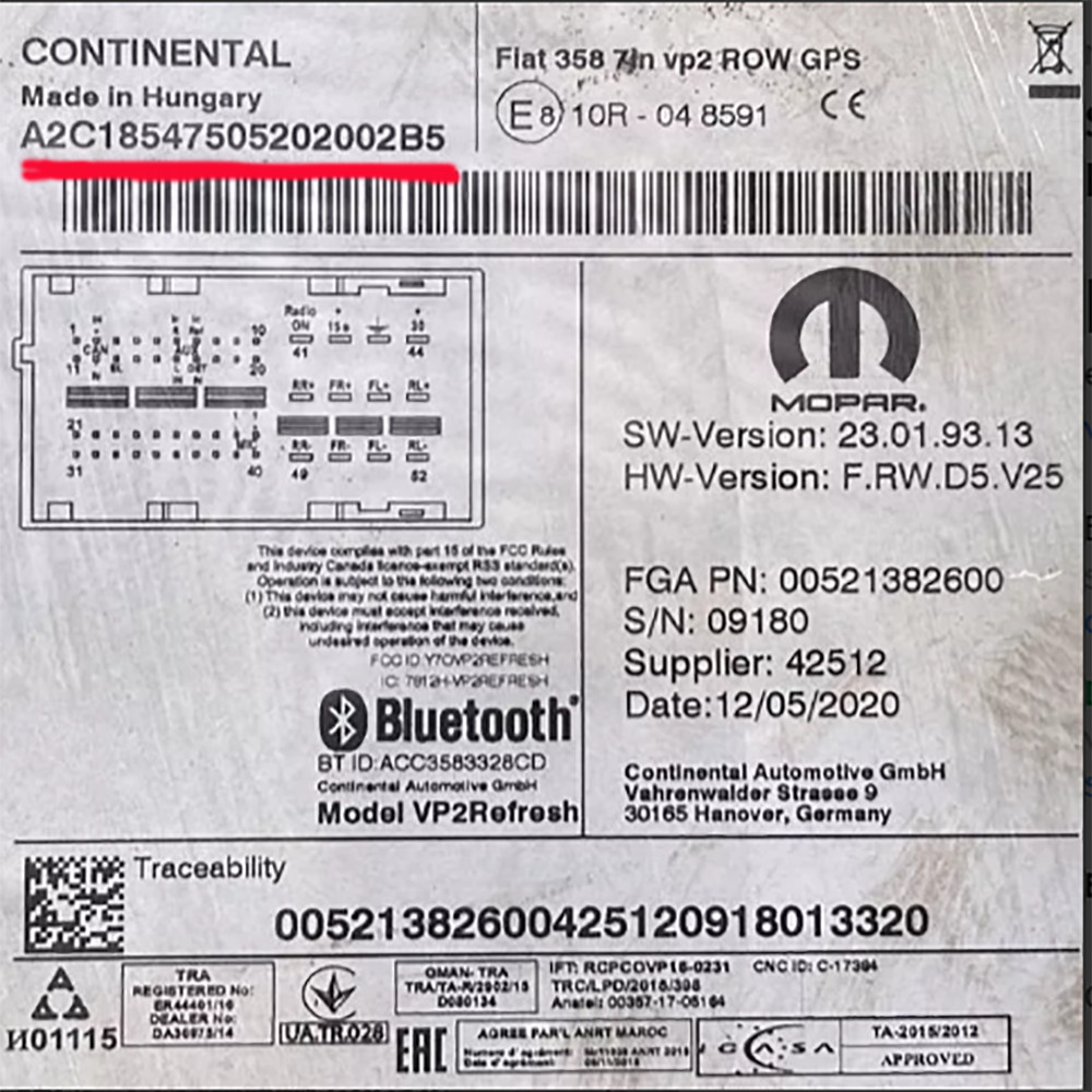 CONTINENTAL VP1 VP2 RADIO CODE C HUNGARY MODELS SECURITY PINCODE SERVICE