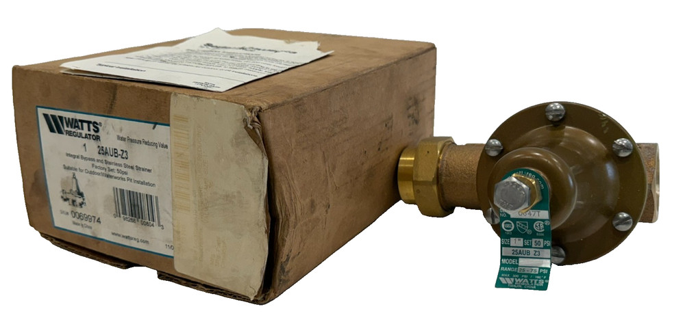 NEW WATTS 25AUB-Z3 WATER PRESSURE REDUCING VALVE 1" 50PSI  25AUBZ3
