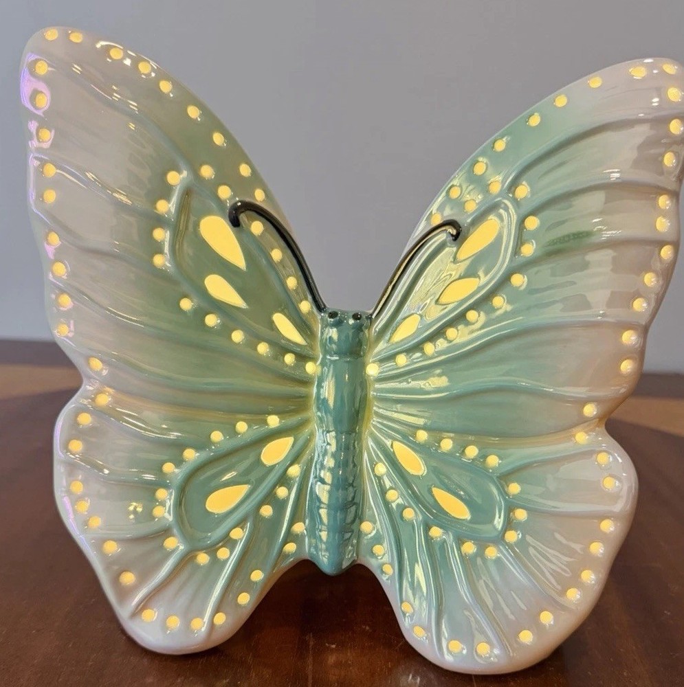 Pearlescent Ceramic Butterfly LED Night Light Color Changing Glow