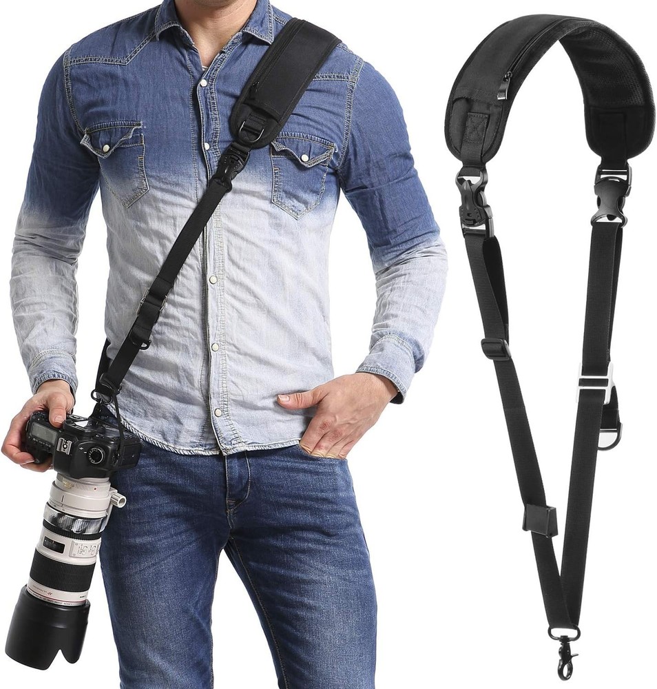 Waka Rapid Camera Neck Strap with Quick Release and Safety Tether, Black NEW