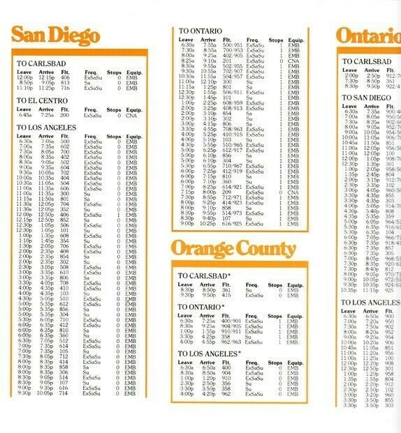 Imperial Airlines timetable 1981/04/01