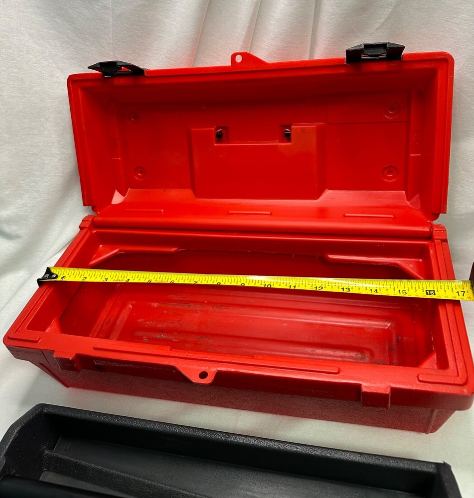 Toolmaster Red & Black Tool Box W/ Removable Tote Latch & Handle Tackle Box