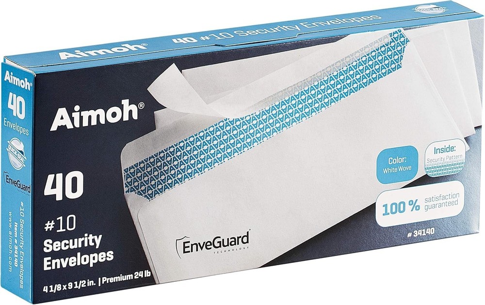 Security Tinted Self-Seal Envelopes, 40 Count for Sensitive Letters
