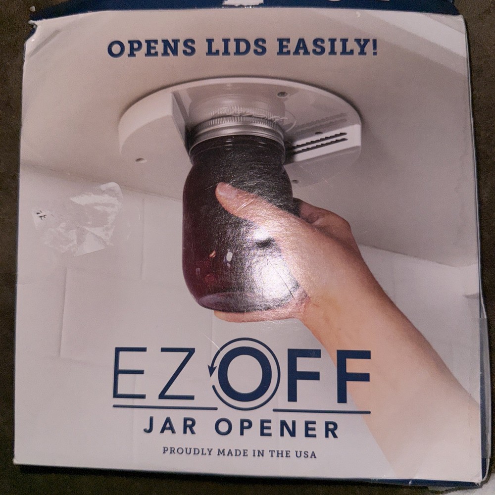 EZ Off Jar Opener for Seniors - Under Cabinet Openers Weak Hands, Arthritis Tool