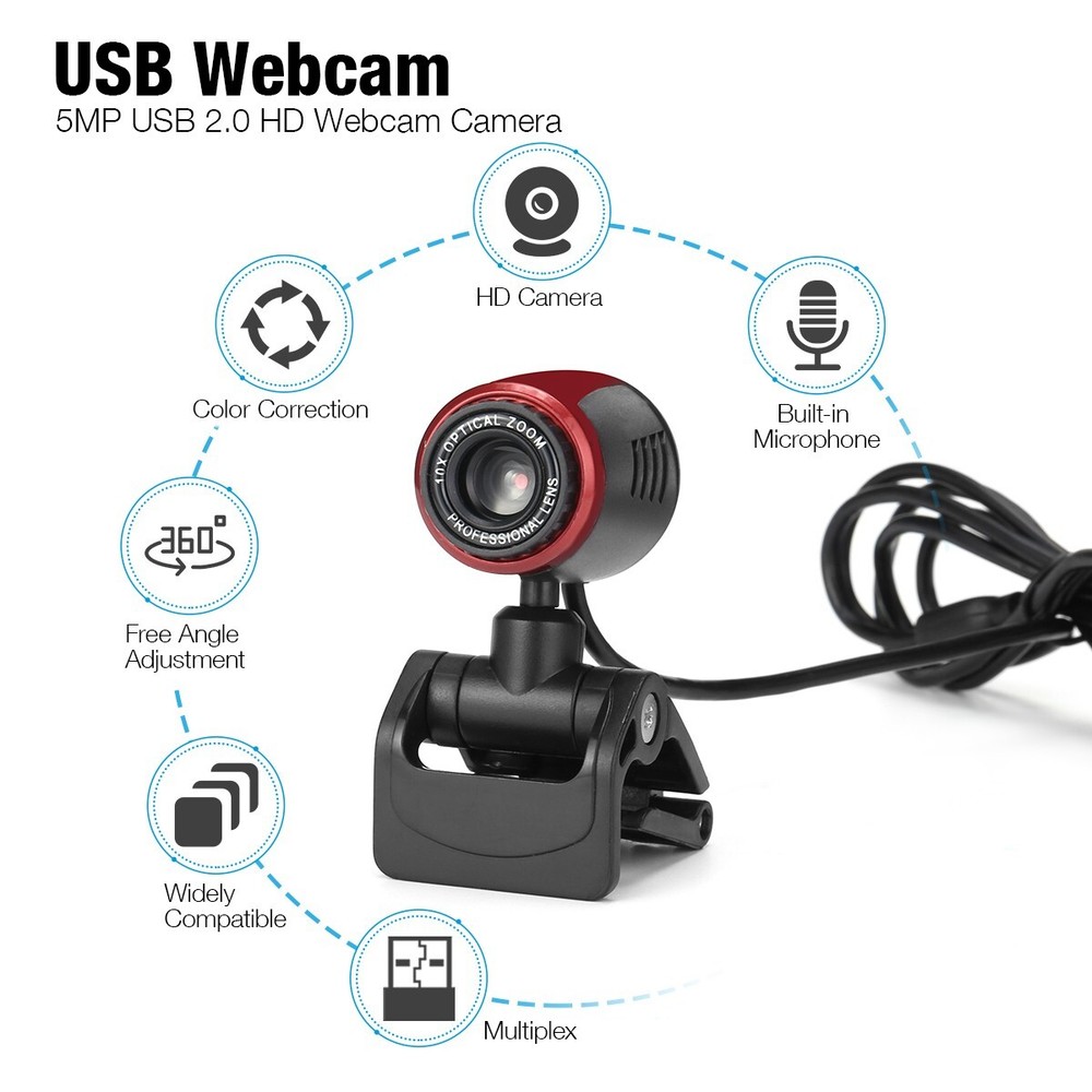 1080P HD Webcam USB Computer Web Camera For PC Laptop Desktop With Microphone US