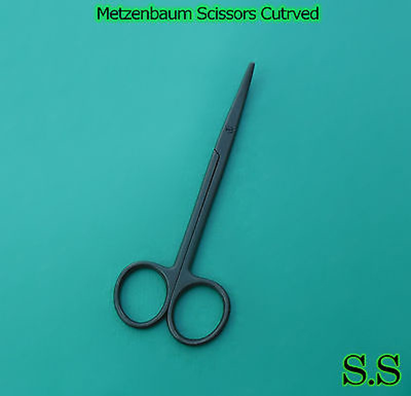 Black Coated Metzenbaum Scissors 5.5"Curved, Surgical Instruments