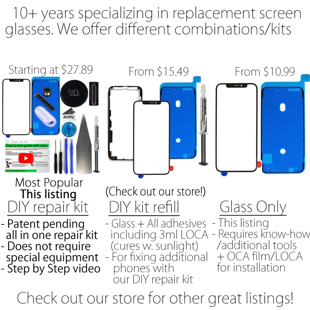 for Apple iPhone 13 PRO MAX Front Glass Screen Lens Replacement kit