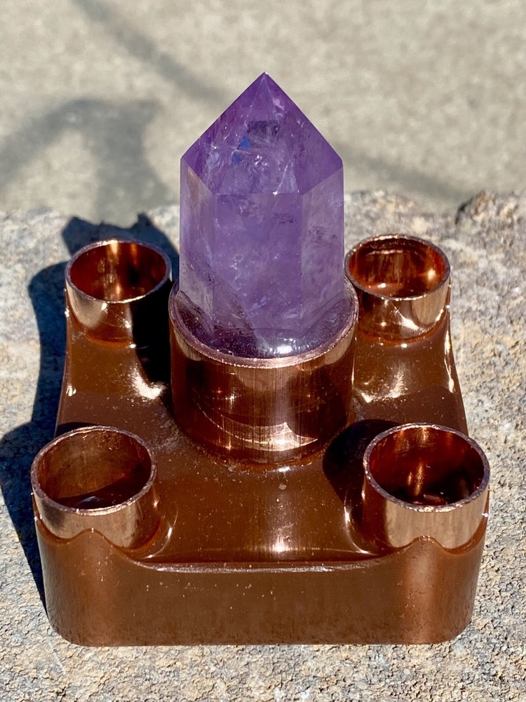 Orgone Cloudbuster with Amethyst Scepter Point & Copper Pipe