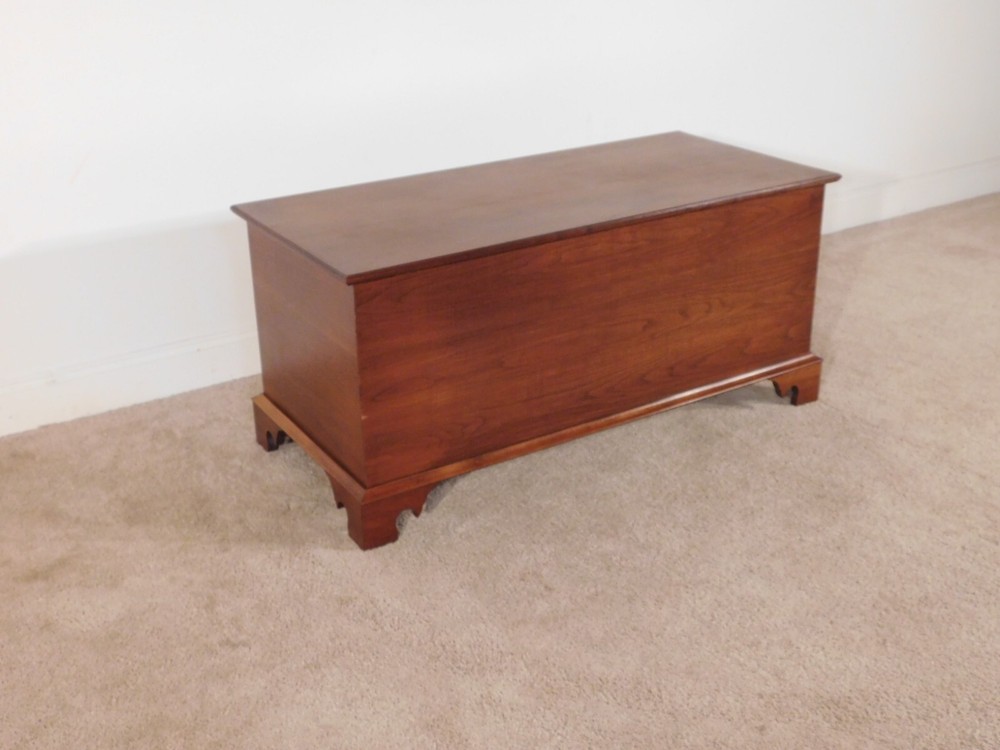 The Bartley Collection 1960s Solid Cherry Chippendale Blanket Chest ON HOLD
