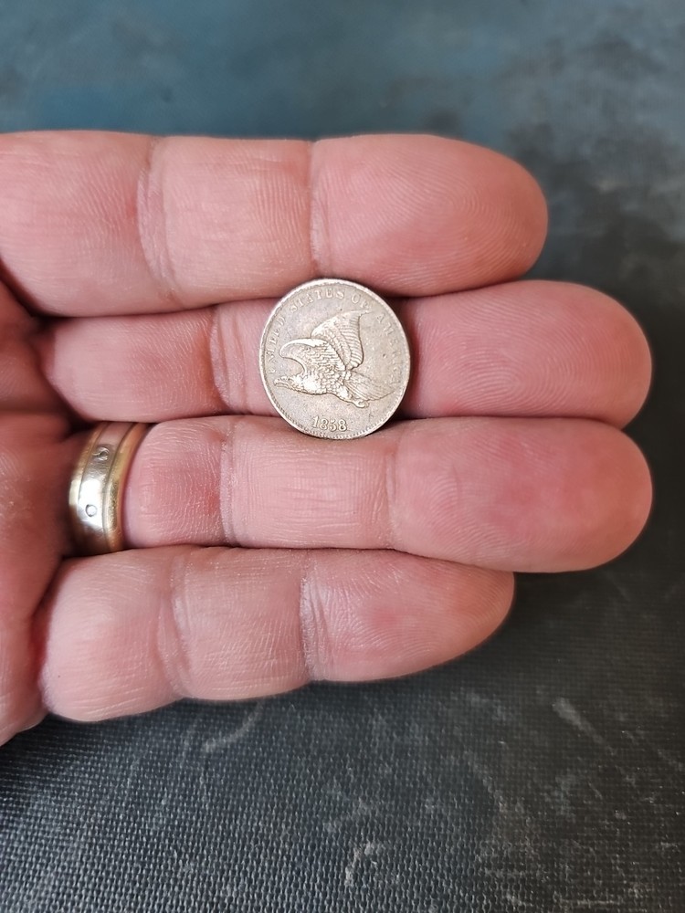 1858 Flying Eagle Cent - Rich Front & Back, XF Details