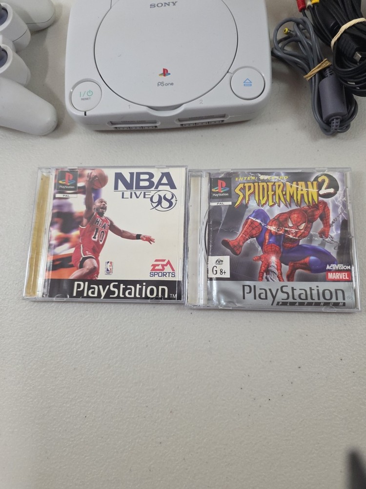 Sony Playstation PS One Bundle 2xgame 1xcontroller Power Cable Tested Working