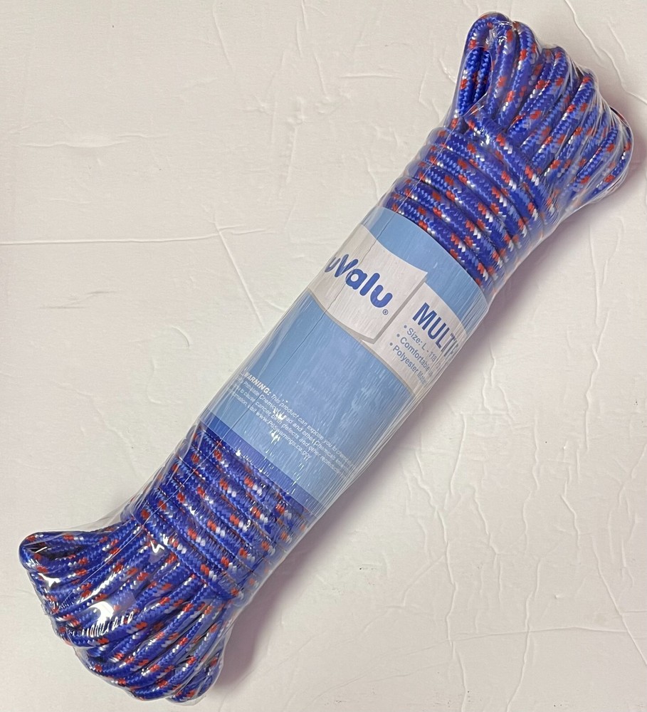 98 Ft Rope 3/8'' Solid Nylon Rope for Multi-Purpose, Comfortable use, Blue