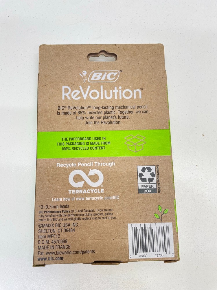 BiC #2 Mechanical Pencils ReVolution 0.7mm Environmentally Friendly 36 pack