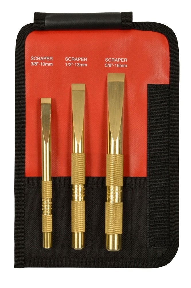3-Piece Brass Scraper Set - Precision Tools for Paint, Adhesive & Rust Removal