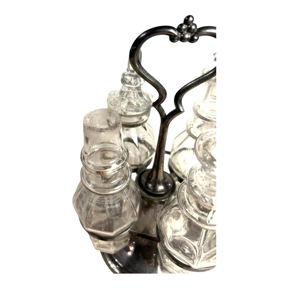 Antique Spinning 4 Piece Condiment Set