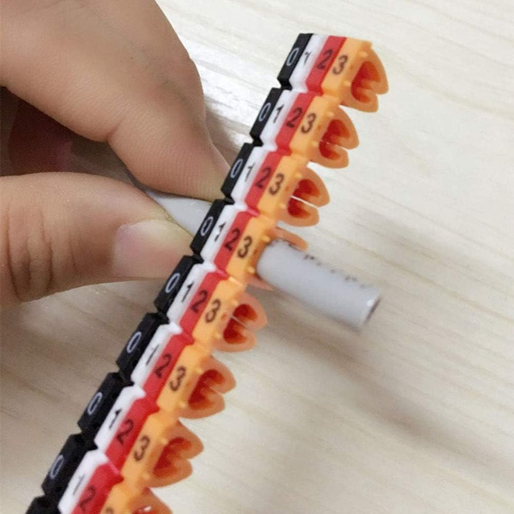 200PCS 0-9 Coded Clip on Plastic Cable Identification Wire Marker Number Tag Lab