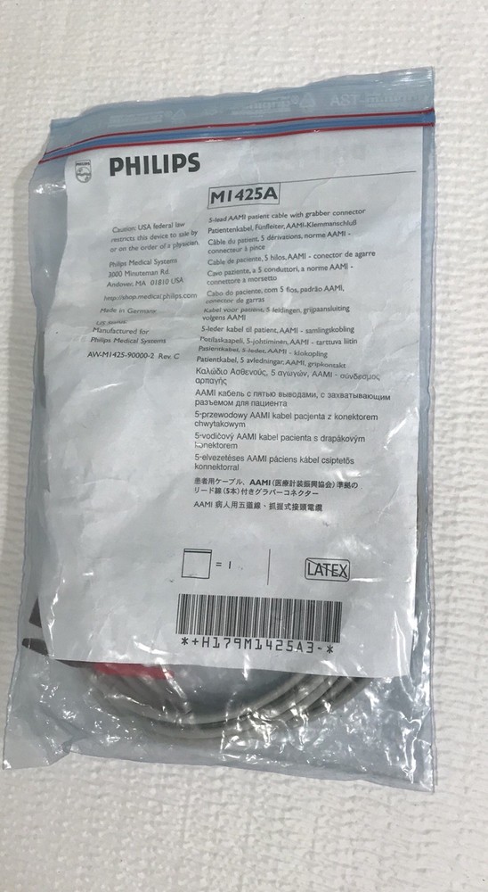 Philips ECG EKG 5 Lead Cable Model M1425A
