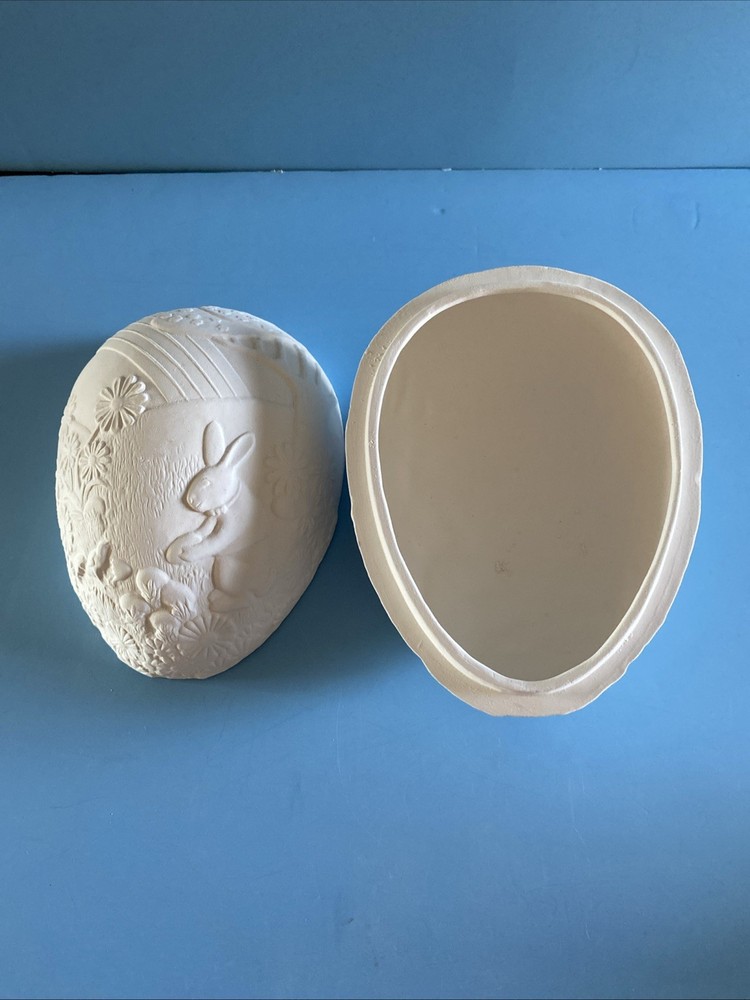 Ceramic Bisque 7” Easter Egg Box With Beautiful Detail Ready To Paint For Easter