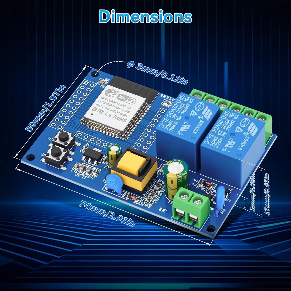 ESP32 ESP32-WM Development Board 2channel WIFI Relay Module DC 5-30V