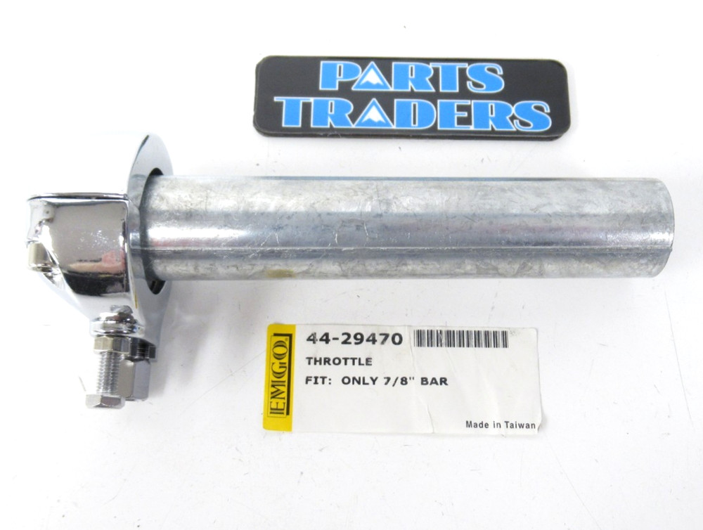 Emgo British Style Chrome Throttle Tube Assembly Single Cable Pull 7/8"
