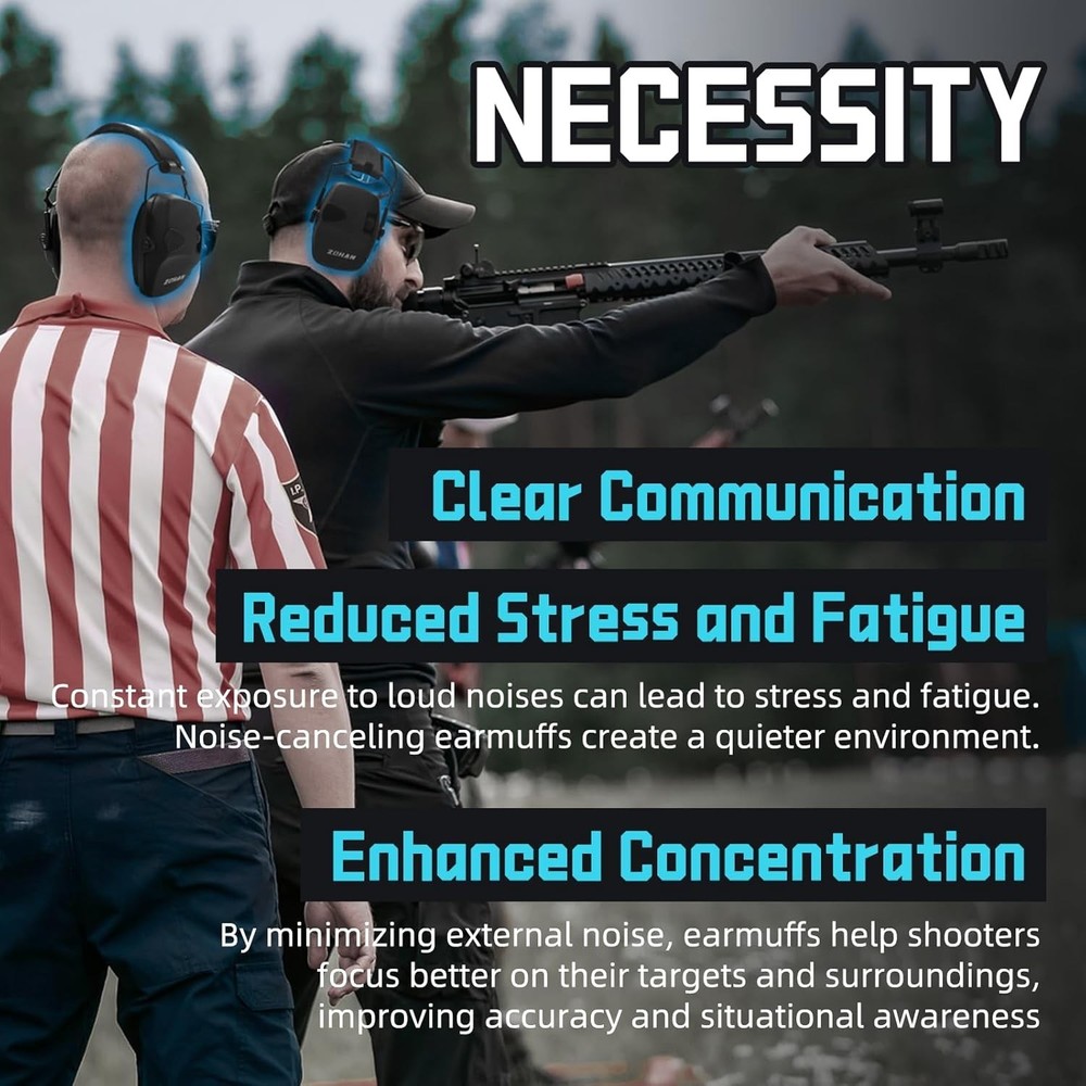 EM054 Electronic Ear Protection for Shooting Range with Sound Amplification N...