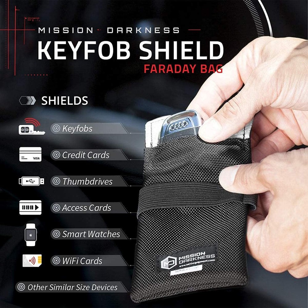 Mission Darkness Faraday Bag for Keyfobs (2-Pack) // RF Shielding Protective ...