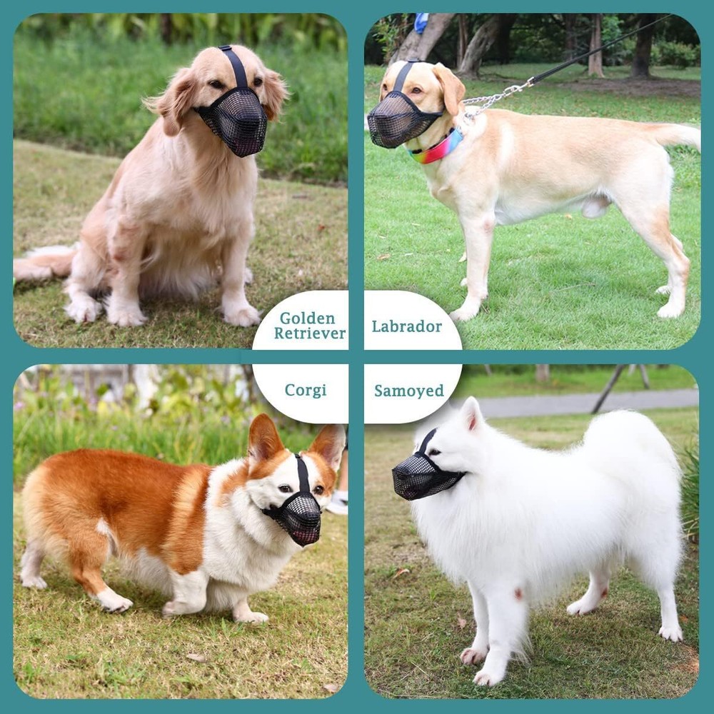 Dog Muzzle Pet Muzzle for Anti-Biting Chewing Licking Adjustable Breathable US