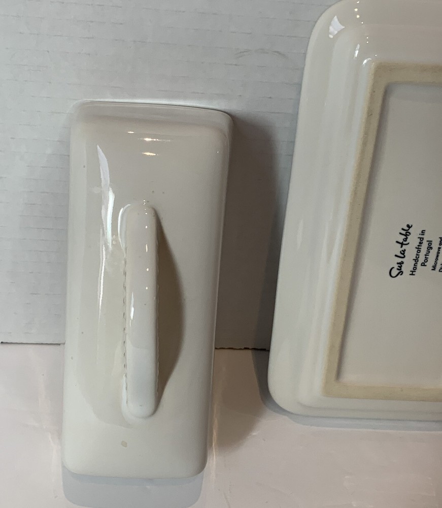 Sur la Table Covered Butter Dish 8" Classic White
