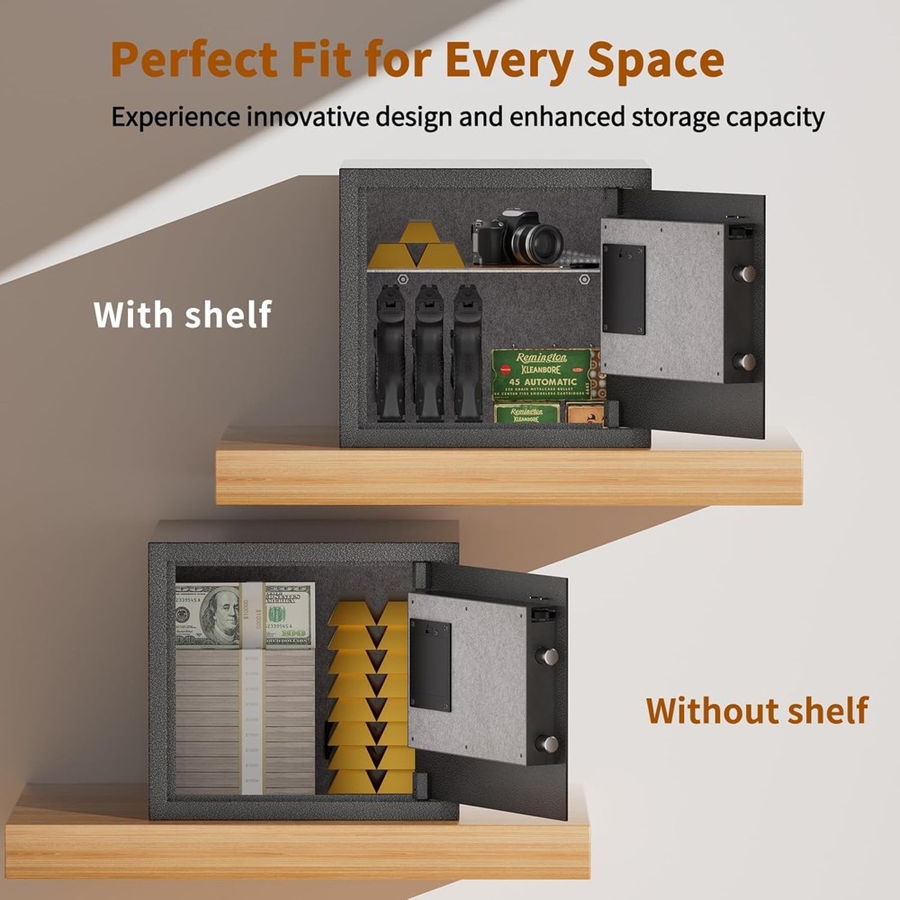 Smart Gun Safe for Multiple Pistols - Biometric Automatic Lock Safe Box