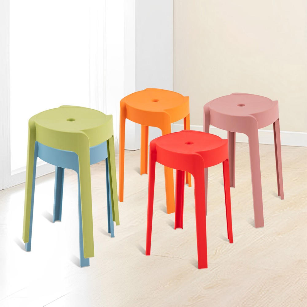 Plastic Stool Thickened Household Stacking Dining Table Round Stool High Stool
