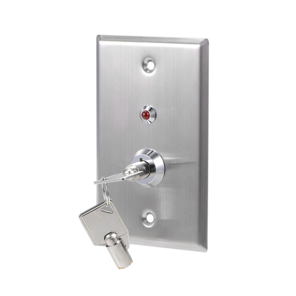 Key Switch SPST for Door Release Access Control with DC 12V Red Indicator