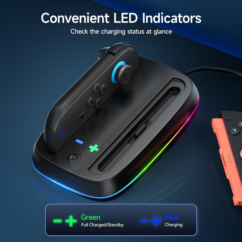 Controller Charging Dock for Nintendo Switch 2/Joy Con Fast Charger Station