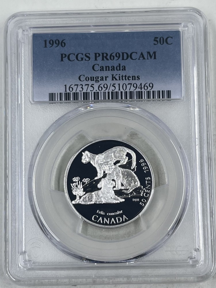 1996 50C PCGS PR69DCAM Canada Cougar Kittens