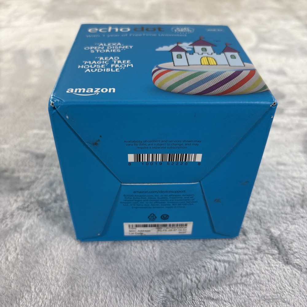 Amazon Echo Dot 3rd Gen. Smart Speaker Alexa Kids Edition Rainbow Tested Working