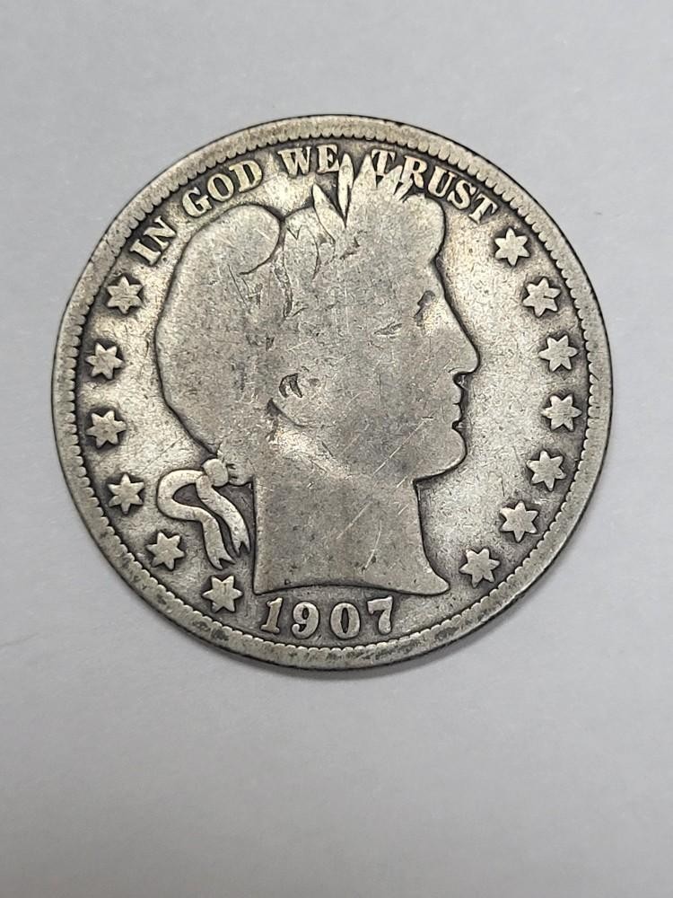 1907 S Barber Half Dollar