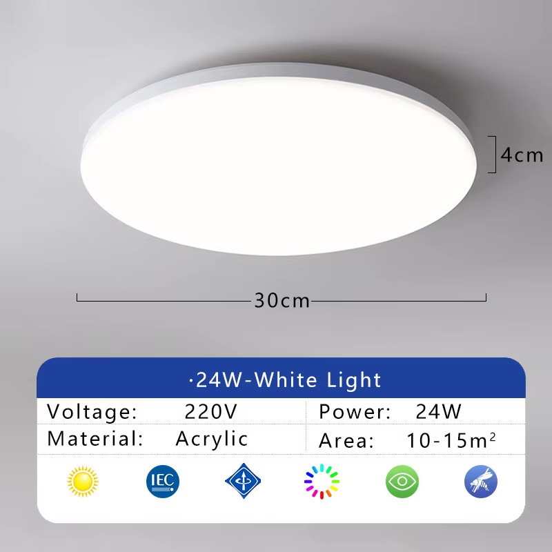 LED Ceiling Light 220V Waterproof Dustproof Three Proof Light Bedroom Bathroom D