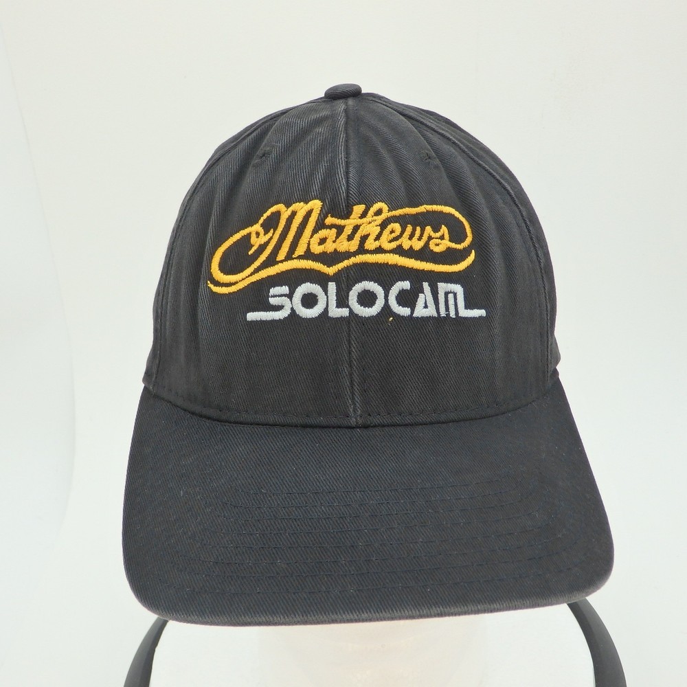 Mathews SOLOCAM Black Baseball Cap Embroidered Logo Snapback Adjustable