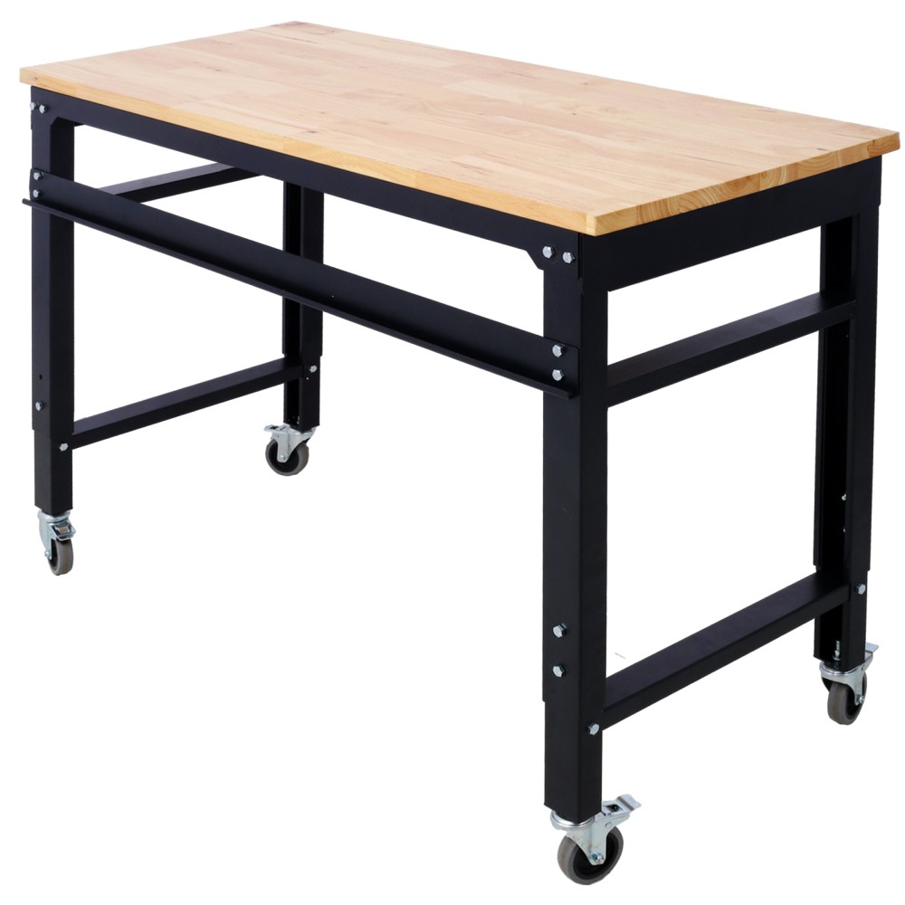 Workbench-Rolling Workbenches for Garage-Adjustable Height, Workshop Tool Bench