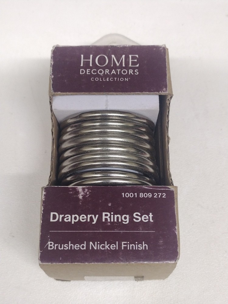 1  Home Decorators Collection Drapery Ring Set Brushed Nickle (10 Pack)